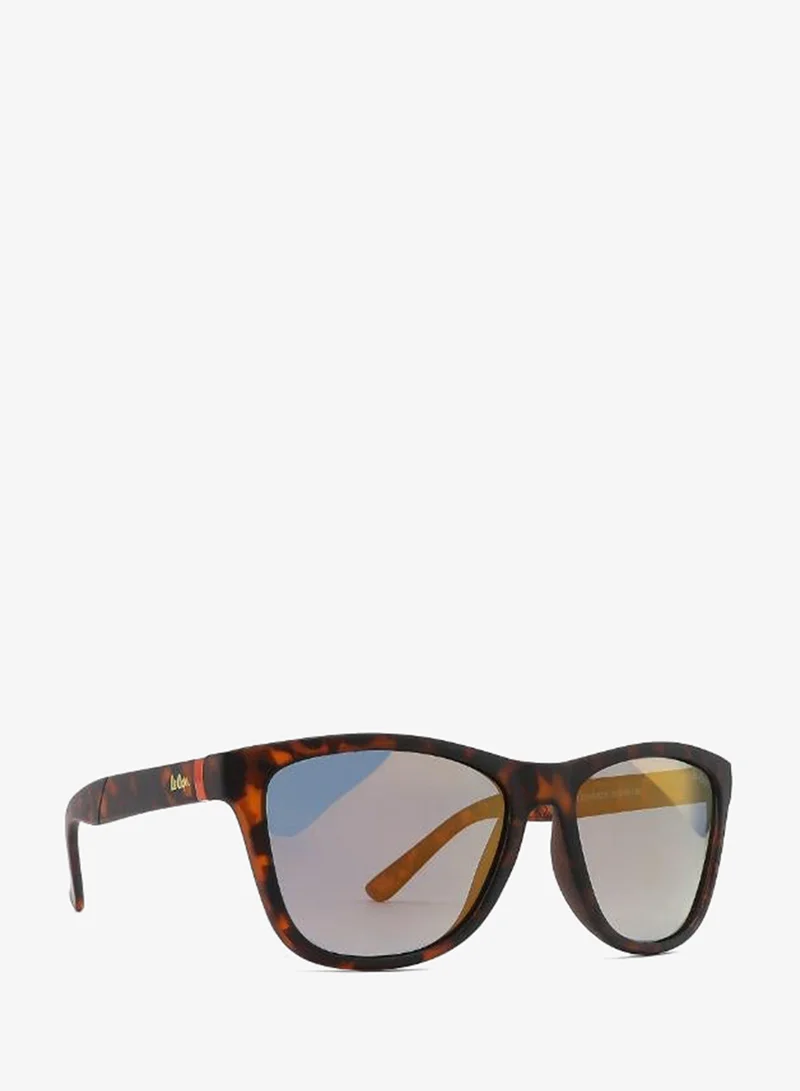 Lee Cooper Polarized Sunglasses Demi Frame Blue Revo Mirror Lens 55mm  - LC1039C02