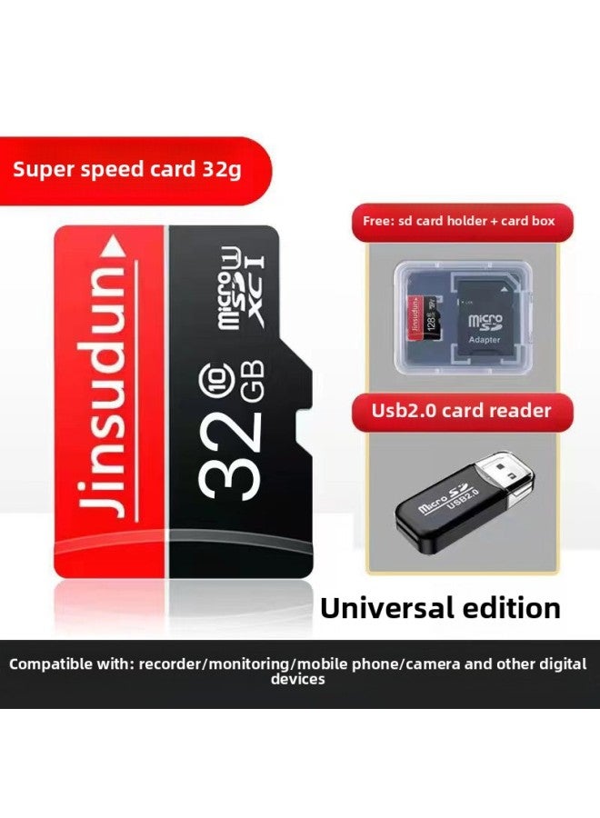 Driving Recorder 128g High-speed Memory Card 64gsd Card Monitoring Camera 32g Memory Card Camera Mobile Phone-Color:【recorder/monitoring/mobile Phone/camera】 32g Super Speed Card + Card Reader-Capacity:Official Standard