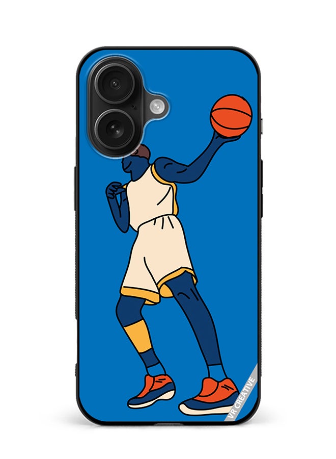 VR CREATIVE Protective Case Cover For Apple iPhone 16 Basketball Player In Action With Ball Design Multicolour
