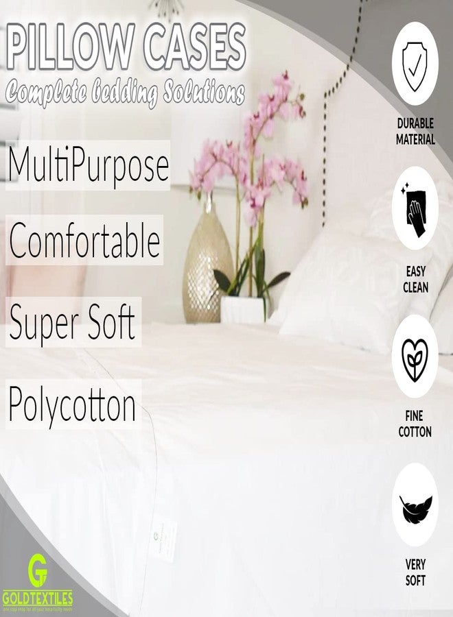Gold Textiles Bulk Pack of 24 Polycotton Standard Size Pillowcases, White T200-21"x32" (Fits up-to 20" X 28" Pillow) - Ideal for use in Hotels,Hospitals, School Projects and More (24, Standard) - Image 5
