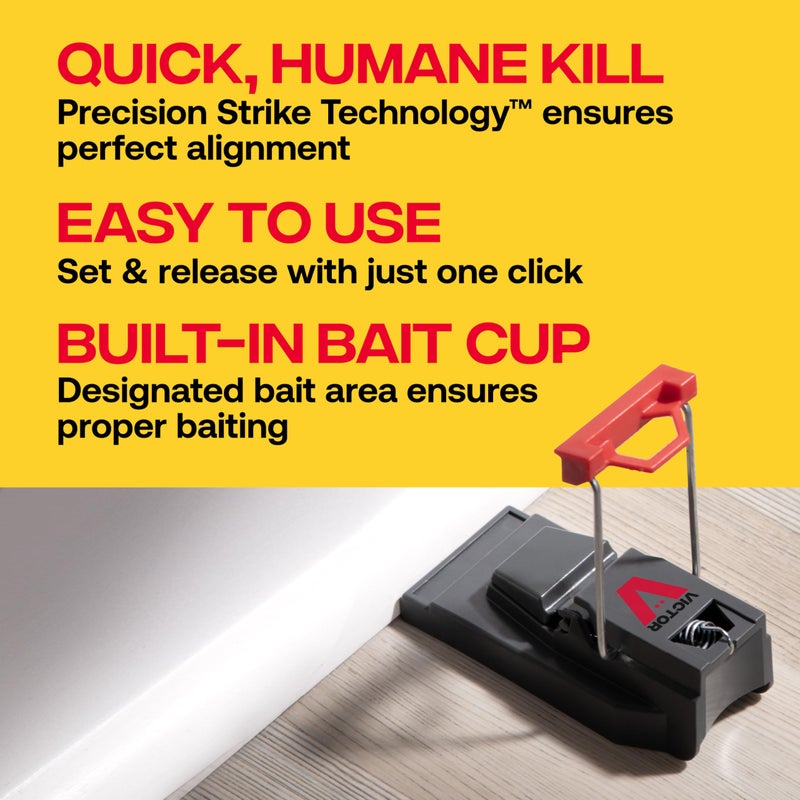 Victor M140B Quick-Kill Easy Set Mouse Trap, 2 Reusable Mouse Traps - Image 3