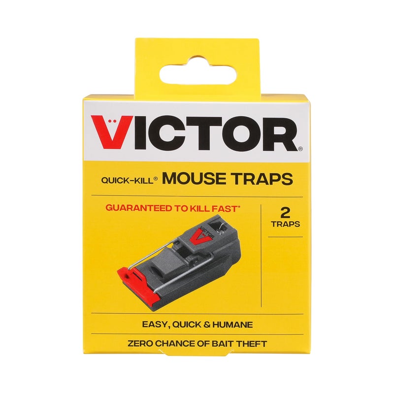 Victor M140B Quick-Kill Easy Set Mouse Trap, 2 Reusable Mouse Traps - Image 1