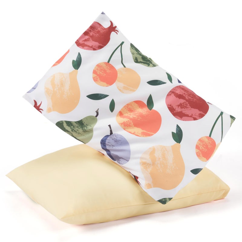TILLYOU Toddler Pillowcases 13 x 18 Travel Pillow Case 2 Pack Kids Pillowcases Machine Washable with Envelope Closure Fruit Shadow Orangish - Image 3