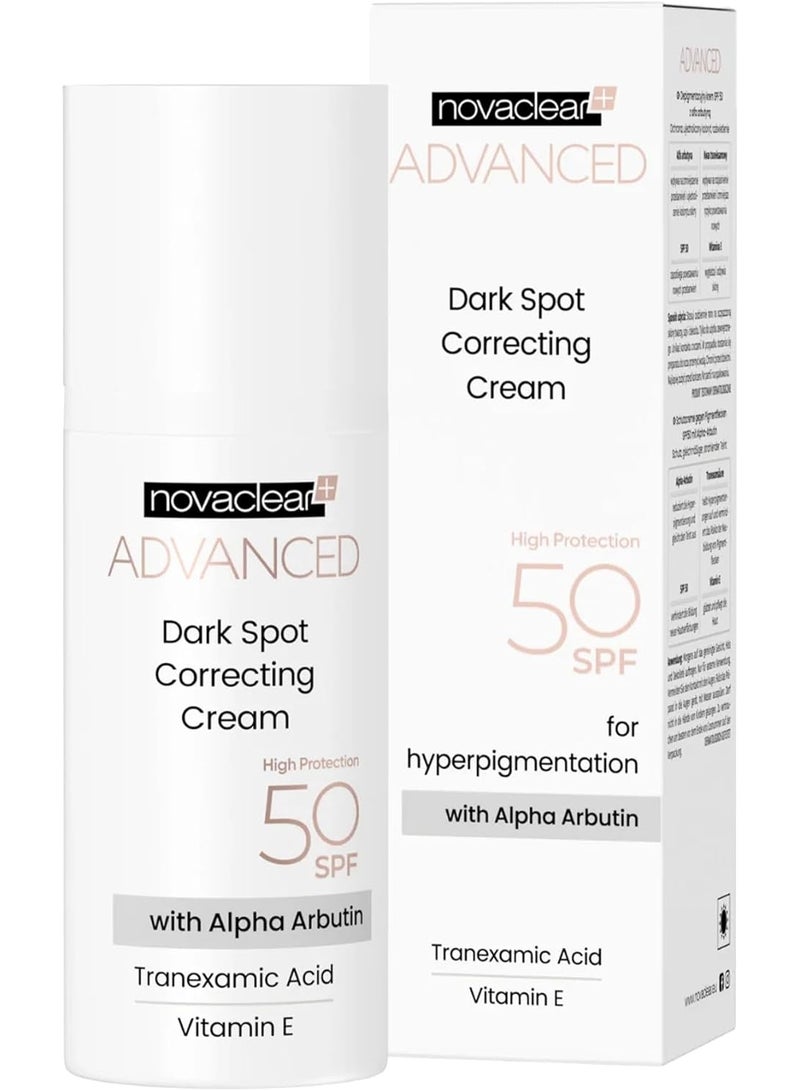 Novaclear Dark Spot Correcting Cream – Brightening Face Cream with Alpha-Arbutin & SPF 50 – 50 ML