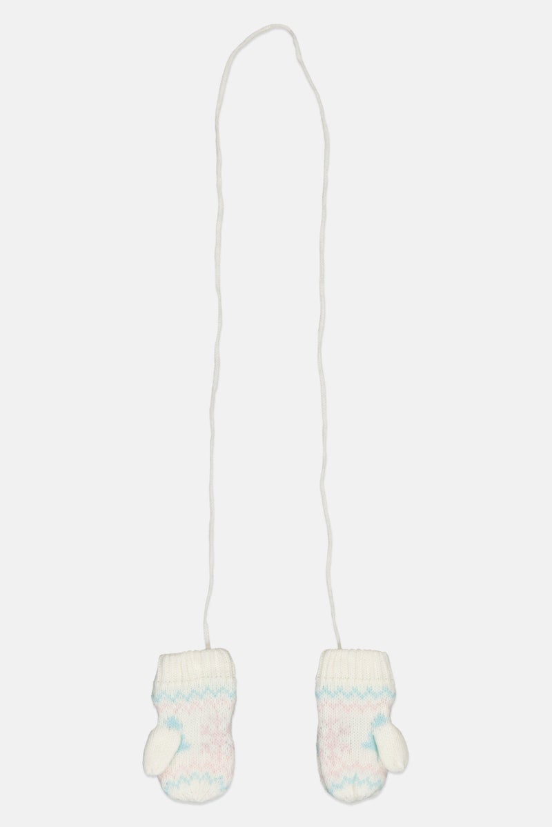 Cool Club Toddlers Girl 1 Pair Knitted Mittens, Multicolor - Image 2