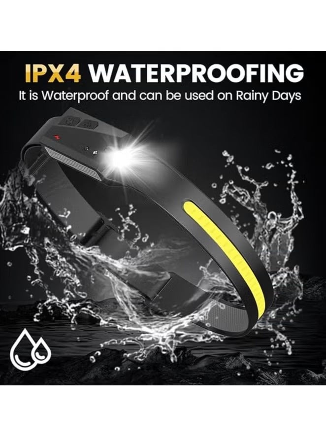 Headlamps Rechargeable 2PCS Camping Headlamp, 230° Wide Beam Lightweight LED Head lamp with Motion Sensor for Adults - Camping Accessories Gear, Waterproof Head Light Flashlight for Camping Hiking, Running, Repairing, Fishing, Cycling - Image 4