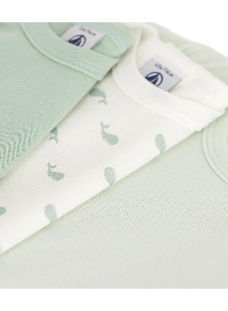 بيتي باتو Babies' short-sleeved whale-themed cotton bodysuits - 3-Pack