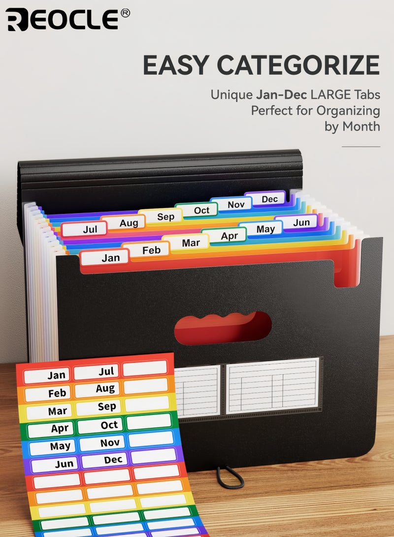 REOCLE 13 Pocket Expanding File Folder Accordion File Organizer A4 Letter Size Portable Document Organizer High Capacity Tear-Resistant Water-Repellent Ideal for Home Office School - Image 4
