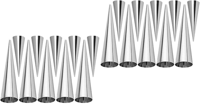 2 Pack 20 Pieces Cannoli Tube Molds Croissant Baking Tool Cones And Brush Easy Clean - Image 1
