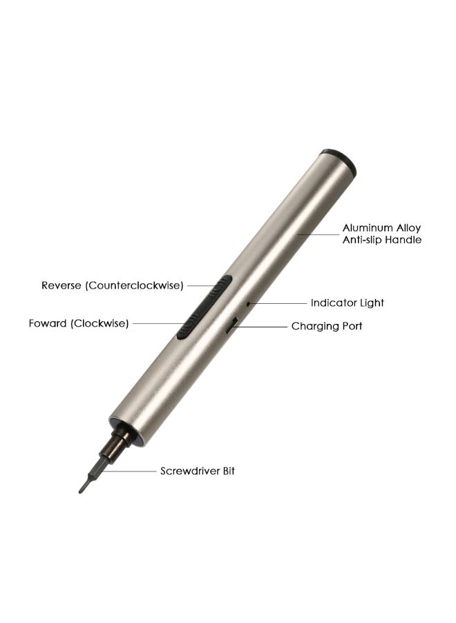 Mini Electric Cordless Precision Screwdriver Gold  - Image 2