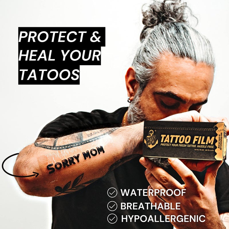 Sorry Mom Tattoo Aftercare Bandage (40ft x 6in) Tattoo Bandage Clear Waterproof, Adhesive Tattoo Film - Tattoo Healing Wrap - Tattoo Wrap Protection - Second Skin Tattoo Cover - Image 2