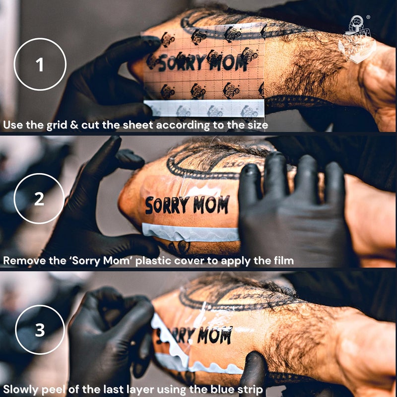 Sorry Mom Tattoo Aftercare Bandage (40ft x 6in) Tattoo Bandage Clear Waterproof, Adhesive Tattoo Film - Tattoo Healing Wrap - Tattoo Wrap Protection - Second Skin Tattoo Cover - Image 5