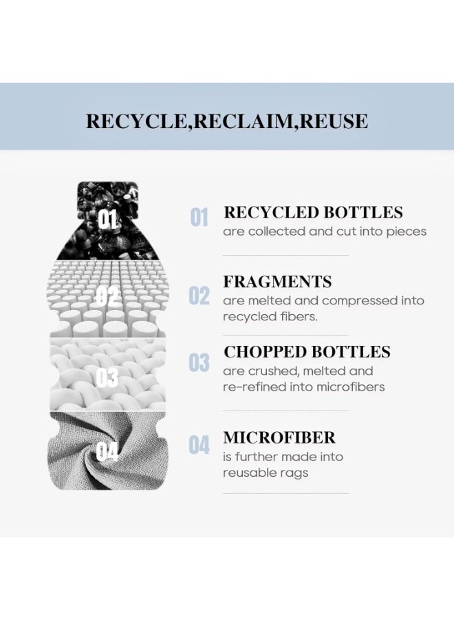 Microfiber Cleaning Cloth Roll, 20 Pieces, Paper Towels Reusable Grey Tear Away Towels, Washable Shop Rags, Microfiber Towels for Cars, Lint Free Rags for House, Kitchen, Window,25×25CM - Image 3