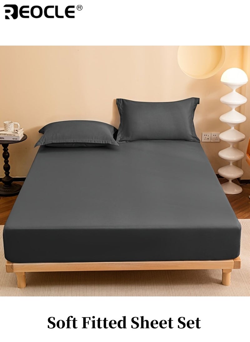 ريوكل طقم ملاءة سرير مطاطية مريح ومتعدد الاستخدامات، واقي للمرتبة، سهل الغسيل في الغسالة، مثالي لغرف النوم والفنادق والسكن الجامعي - Image 1