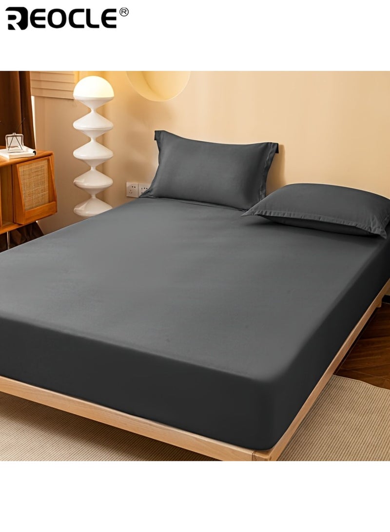 ريوكل طقم ملاءة سرير مطاطية مريح ومتعدد الاستخدامات، واقي للمرتبة، سهل الغسيل في الغسالة، مثالي لغرف النوم والفنادق والسكن الجامعي - Image 2