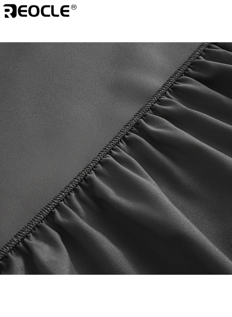 ريوكل طقم ملاءة سرير مطاطية مريح ومتعدد الاستخدامات، واقي للمرتبة، سهل الغسيل في الغسالة، مثالي لغرف النوم والفنادق والسكن الجامعي - Image 4