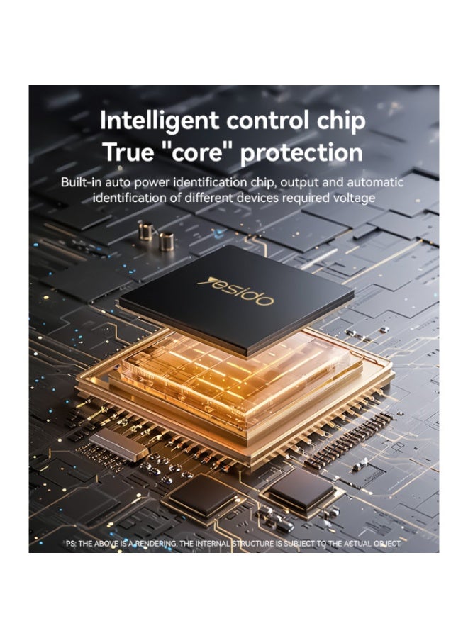 Yesido VC07 200W Car Power Inverter, QC3.0 and PD Charger, 12V to 220V Power Converter with Independent Power Switch - Black - Image 4