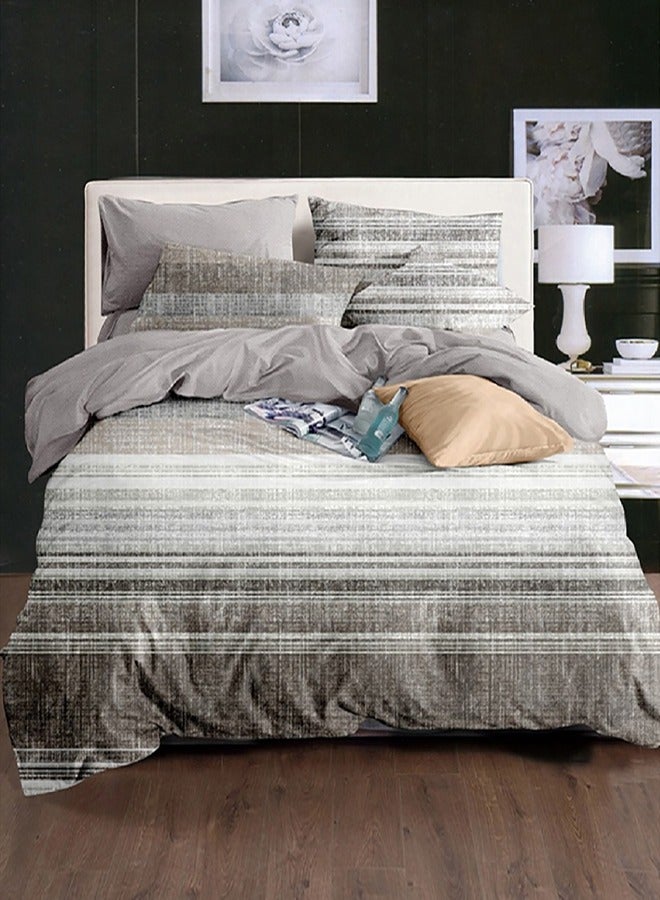 لحاف مطبوع من الألياف الناعمة مقاس: 240*260 مع غطاءين للوسائد مقاس 50*70 .