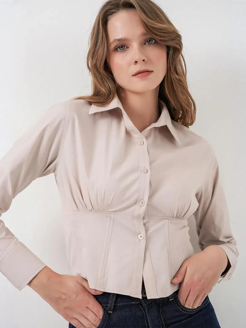 BIG DART BDART Fitted Poplin Button-Up Short Shirt