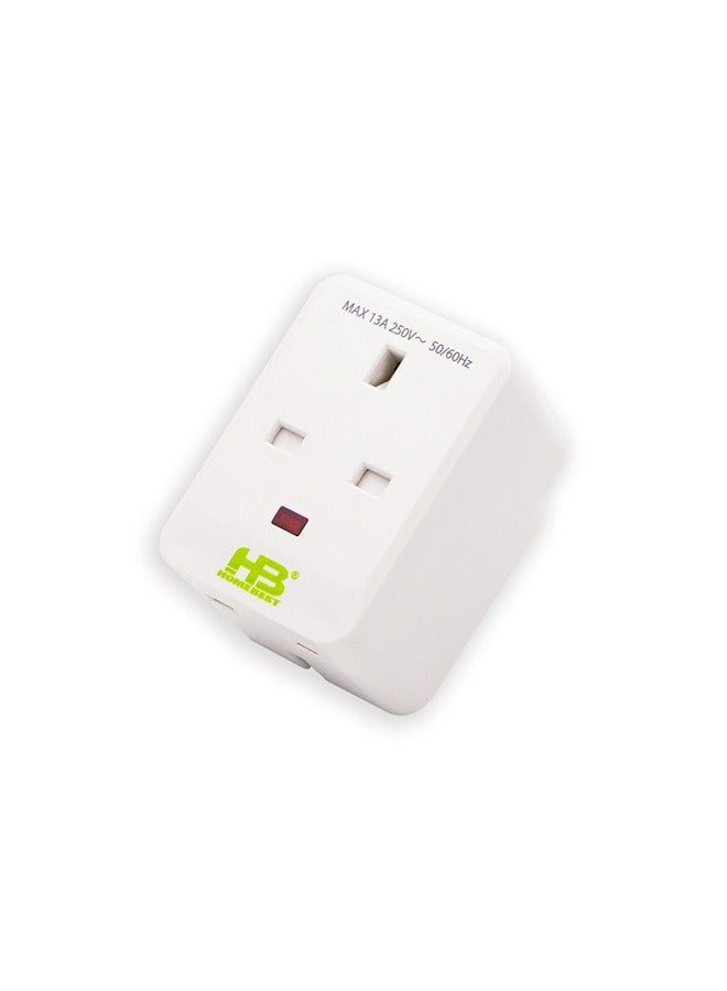 HOMEBEST Power Adaptor Plug 3 Neon Sockets White  - Image 2