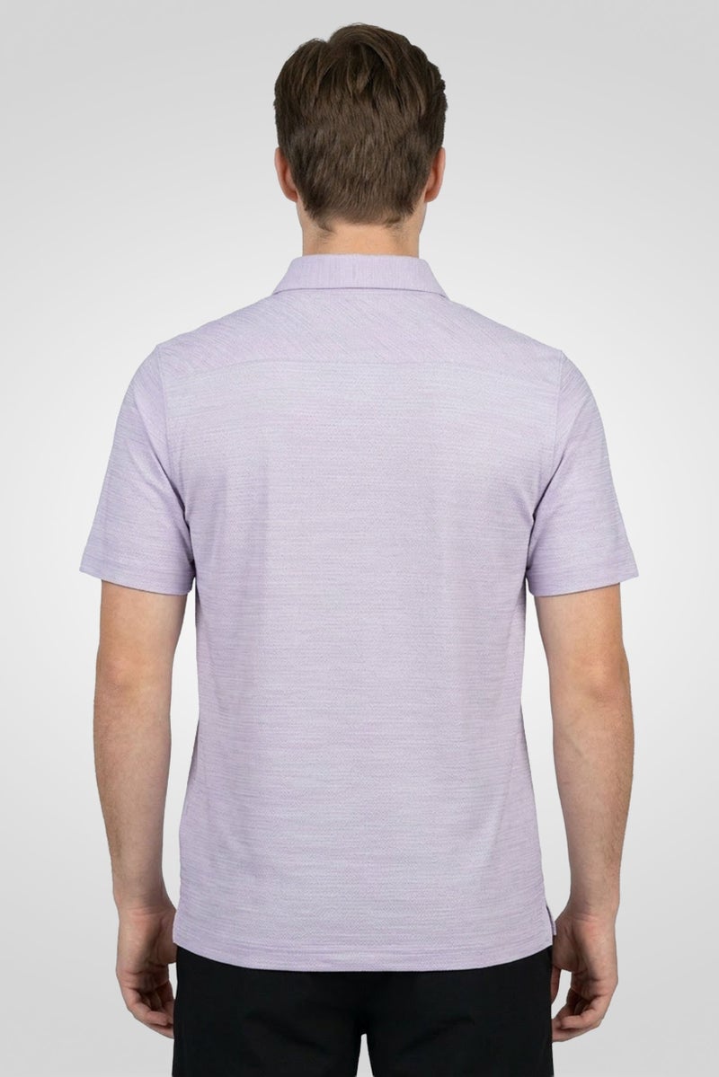 Greg Norman Men Sportswear Fit Short Sleeves Training Polo Shirt, Lavender - Image 4