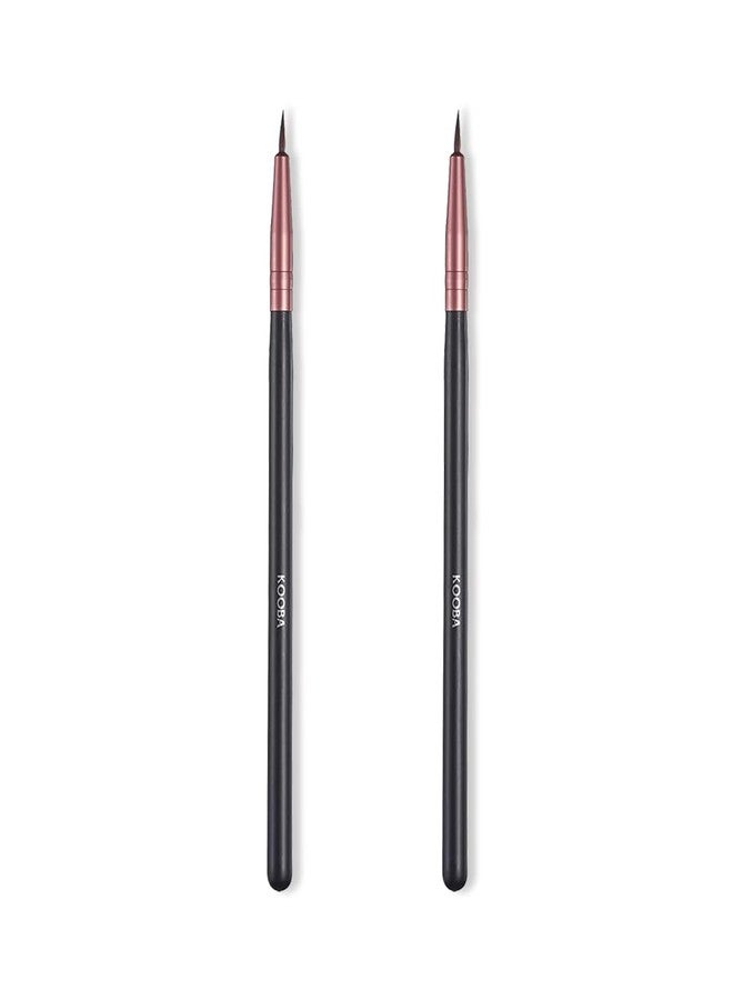 KOOBA Makeup Fine Point Eyeliner Brush 2 Pcs, Portable Eye Gel Foundation Brush, Beauty Cosmetic Tool for Professional and Travel, Pack of 2 - Image 1