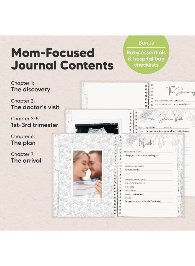 KeaBabies Blossom Pregnancy Journal, Pregnancy Memory Book, Chiffon - Image 2
