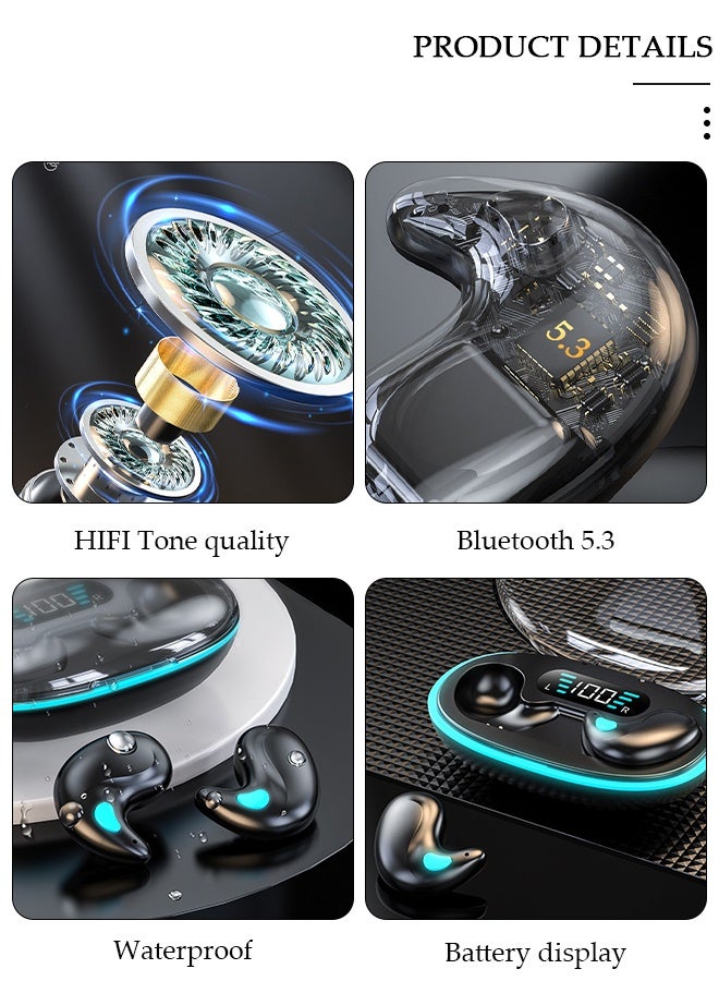 DUNISO Wireless Earbuds Bluetooth 5.3  in Ear Headphones with Charging Case and LED Power Display, Sweatproof Earphones Built-in Mic Bass Stereo Sound Headset for Sport Workout Office - Image 3