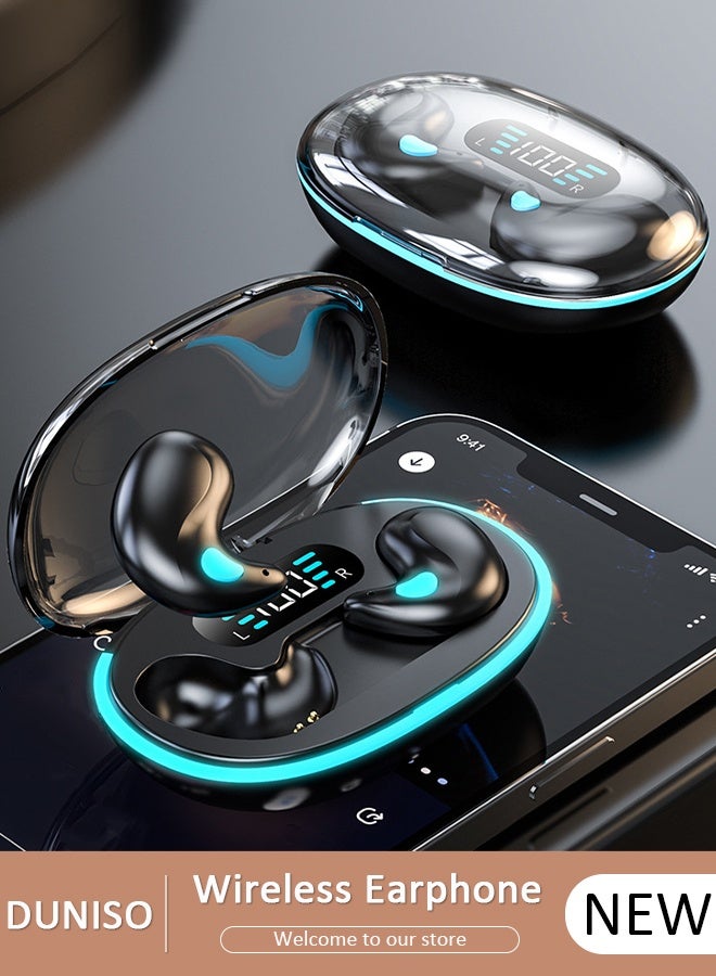 DUNISO Wireless Earbuds Bluetooth 5.3  in Ear Headphones with Charging Case and LED Power Display, Sweatproof Earphones Built-in Mic Bass Stereo Sound Headset for Sport Workout Office - Image 1