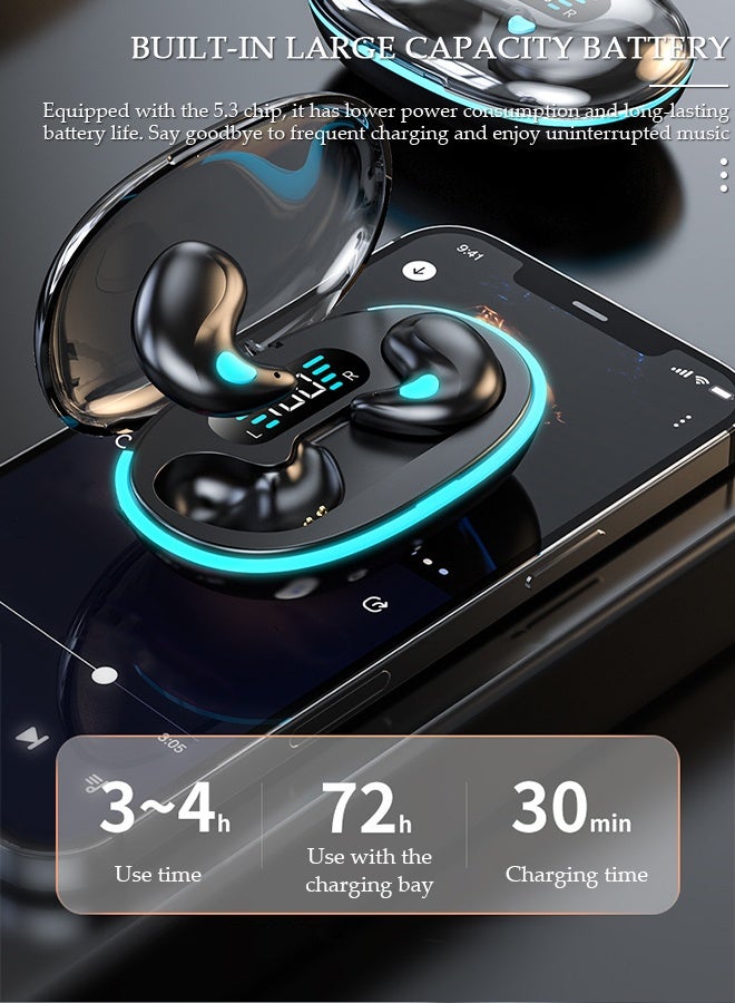 DUNISO Wireless Earbuds Bluetooth 5.3  in Ear Headphones with Charging Case and LED Power Display, Sweatproof Earphones Built-in Mic Bass Stereo Sound Headset for Sport Workout Office - Image 4