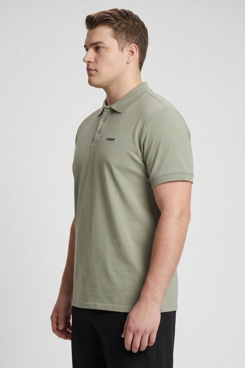 RBX Men Sportswear Fit Short Sleeve Outdoor Polo Shirt, Olive - Image 3