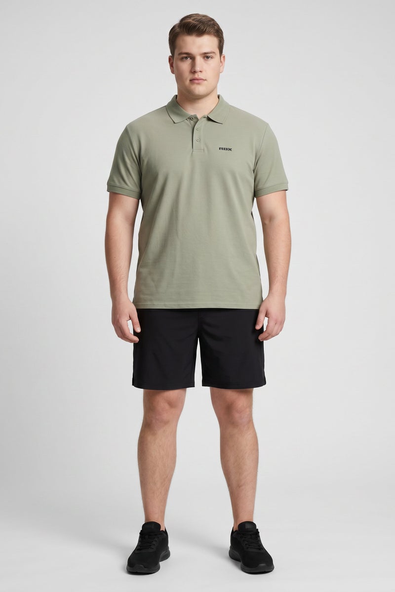 RBX Men Sportswear Fit Short Sleeve Outdoor Polo Shirt, Olive - Image 2