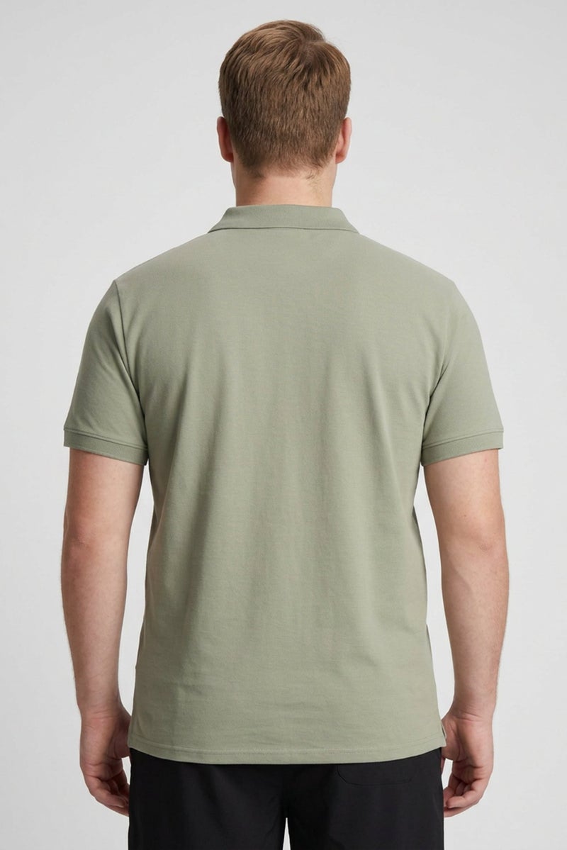 RBX Men Sportswear Fit Short Sleeve Outdoor Polo Shirt, Olive - Image 4