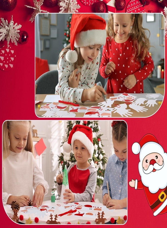 Zhanmai 36 Sets Christmas Santa Crafts for Kids DIY Christmas Crafts Make Your Own Handprint Santa Ornaments Kit for Kids Xmas Party Preschool Classroom Activities - Image 5