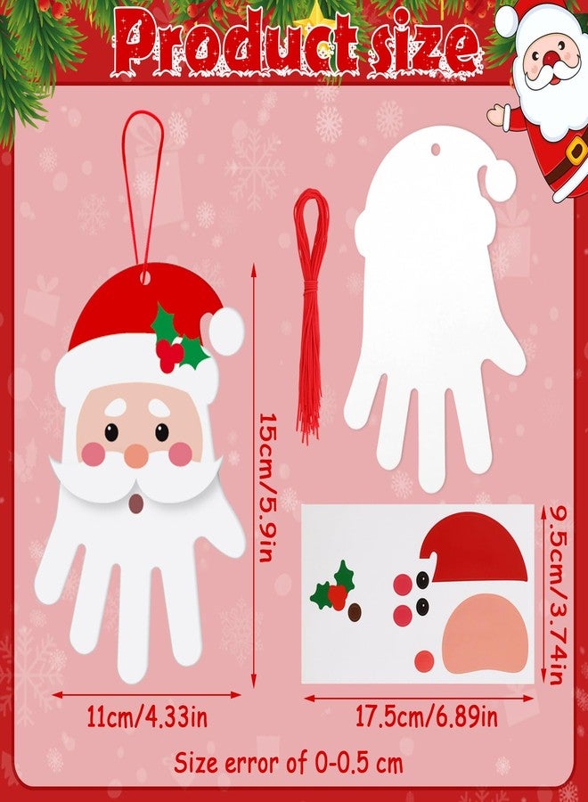 Zhanmai 36 Sets Christmas Santa Crafts for Kids DIY Christmas Crafts Make Your Own Handprint Santa Ornaments Kit for Kids Xmas Party Preschool Classroom Activities - Image 2