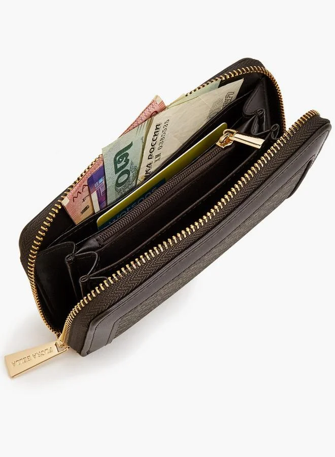 Flora Bella By Shoexpress BROWN Monogram Print Zip Around Wallet for Women | Best Price UAE
