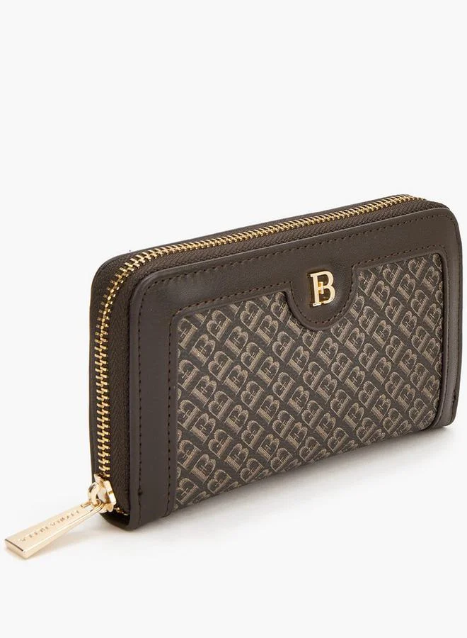 Flora Bella By Shoexpress BROWN Monogram Print Zip Around Wallet for Women | Best Price UAE
