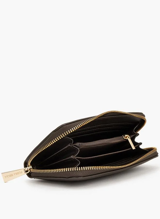 Flora Bella By Shoexpress BROWN Monogram Print Zip Around Wallet for Women | Best Price UAE