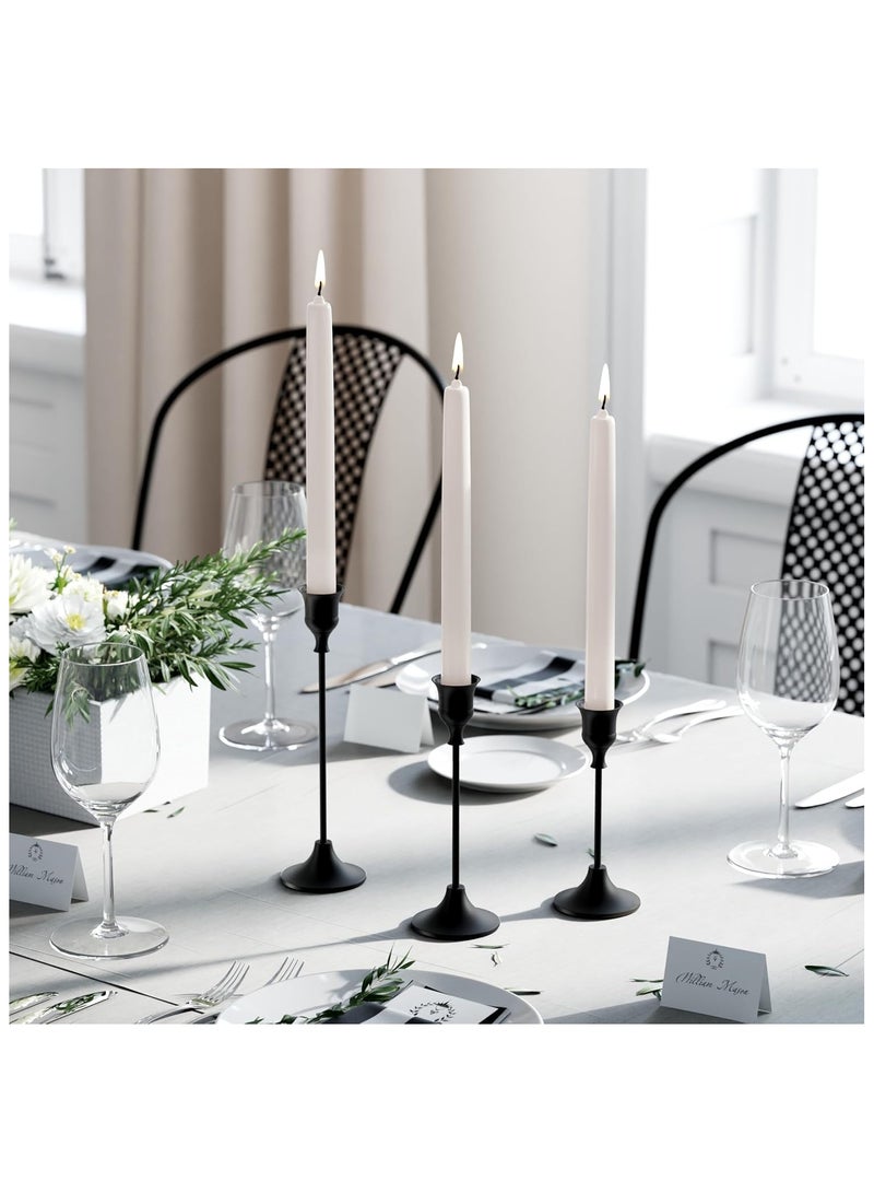 XICEN 3Pcs Black Candle Holder, Candle Stick Holders, Candlestick Holder Set for Dinning, Party, Vintage Modern Decorative Centerpiece for Table Mantel Wedding Housewarming Gift - Image 2