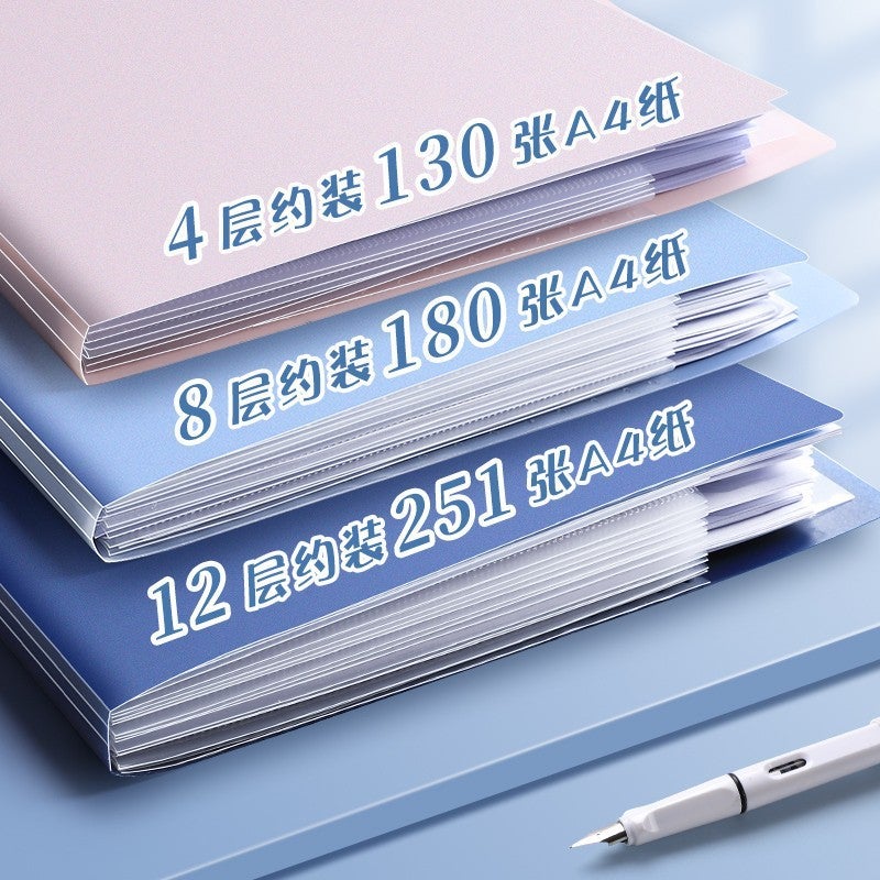 A4 Paper Storage Bag Large Capacity Transparent Plastic Organ Bag Insert Multi-Layer Storage Bag Waterproof Folder - Image 3