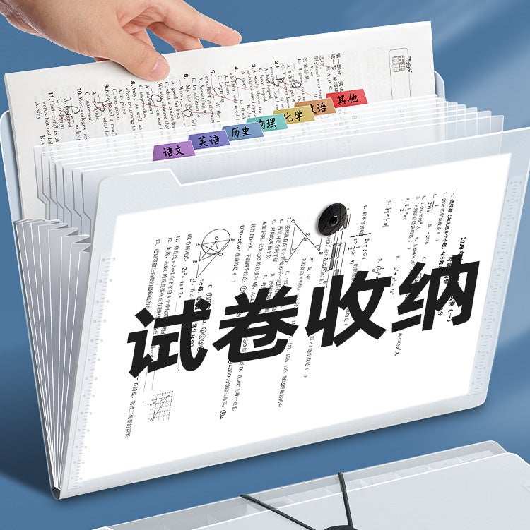 A4 Paper Storage Bag Large Capacity Transparent Plastic Organ Bag Insert Multi-Layer Storage Bag Waterproof Folder - Image 1