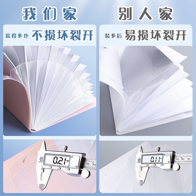 A4 Paper Storage Bag Large Capacity Transparent Plastic Organ Bag Insert Multi-Layer Storage Bag Waterproof Folder - Image 4