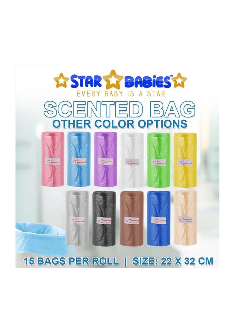 STAR BABiES Star Babies Combo Pack (Disposable Changing mat 12pcs, Scented Bag 5pcs (75bags) with  Disposable Breast Pad 5pcs) - Blue  - Image 4