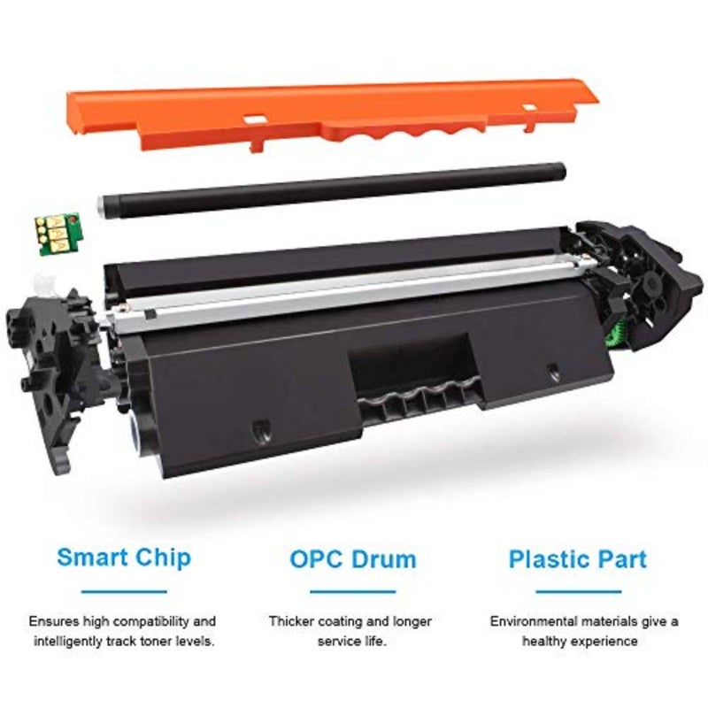 خرطوشة حبر متوافقة مع Laserjet Pro M102w/M130fw/MFP M130fw/nw/fn/a، قائمة على البوليمر الأسود، لمسة نهائية سوداء غير لامعة، عالية الإنتاجية ومقاومة للتلطخ - Image 2