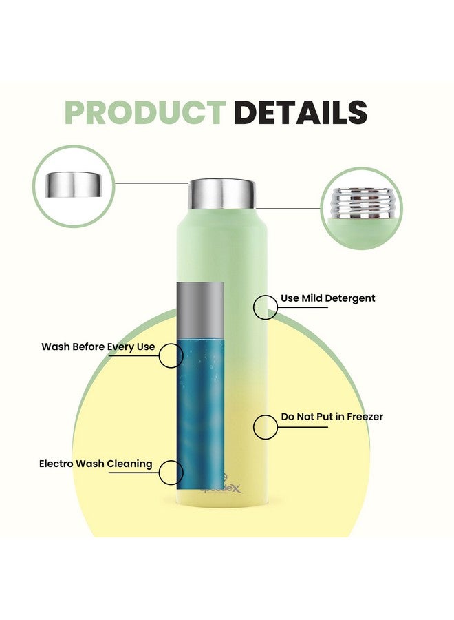 Speedex Stainless Steel Water Bottle 1 Ltr, Yellow & Green, Stainless Steel Screw Cap, Bottle for Girls and Boys, Adults & Kids, Gym, Sports, Fridge Use, School & Office - 1000ml (Set of 1) - Image 5