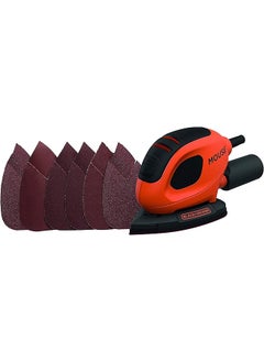 BLACK+DECKER Compact Mouse Detail Sander 55W Corded Low Vibration Dust Port Precision Sanding For Paint Varnish Glass Lightweight And Portable Orange Black Bew230 Gb  - Image 2