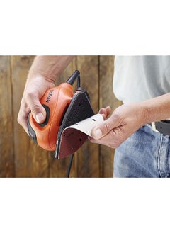 BLACK+DECKER Compact Mouse Detail Sander 55W Corded Low Vibration Dust Port Precision Sanding For Paint Varnish Glass Lightweight And Portable Orange Black Bew230 Gb  - Image 5