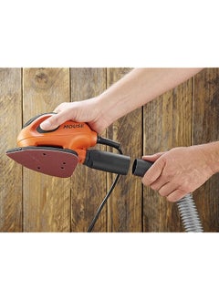 BLACK+DECKER Compact Mouse Detail Sander 55W Corded Low Vibration Dust Port Precision Sanding For Paint Varnish Glass Lightweight And Portable Orange Black Bew230 Gb  - Image 4