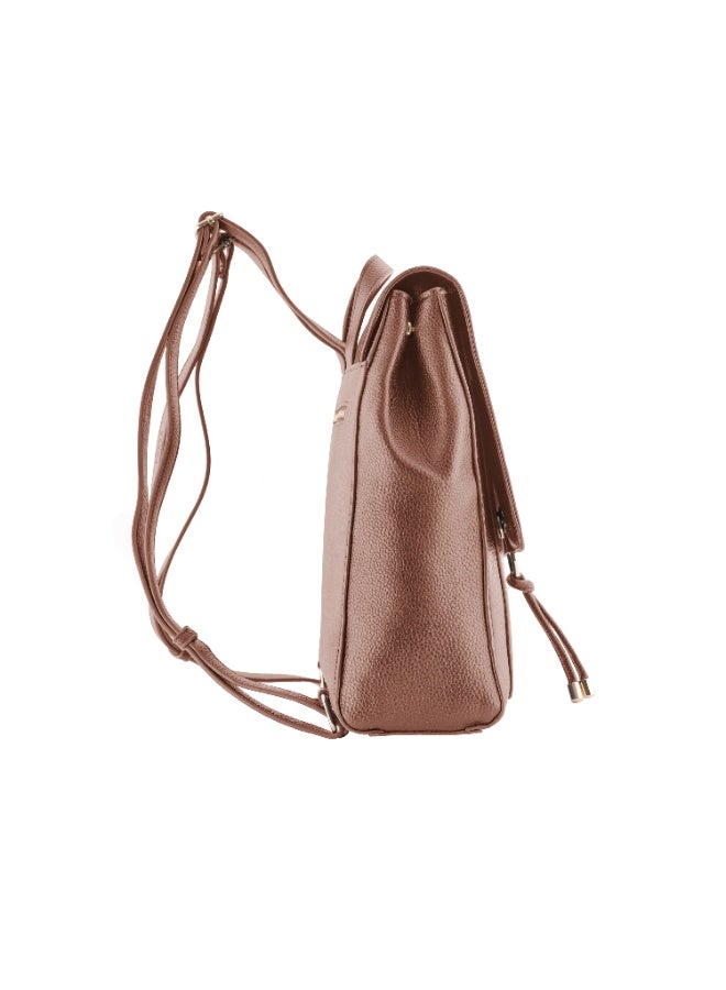 فوسكا شنطة Foska كبيرة 2 في 1: يد وظهر (Tote & Backpack) – جلد ناعم للعمل لون dusty rose – مقاس 29.5x32 سم - Image 3