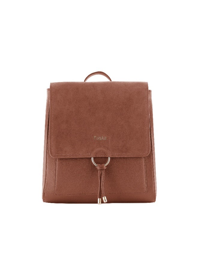 فوسكا شنطة Foska كبيرة 2 في 1: يد وظهر (Tote & Backpack) – جلد ناعم للعمل لون dusty rose – مقاس 29.5x32 سم - Image 1